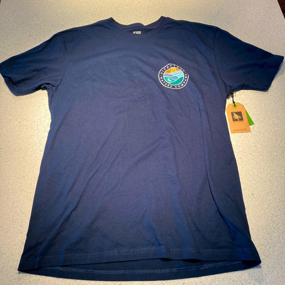 Hippy Tree Waveform Eco T-shirt. Size L